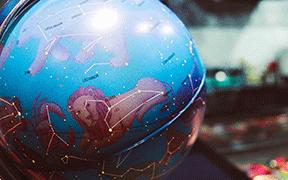globe with astrology signs and zodiacs