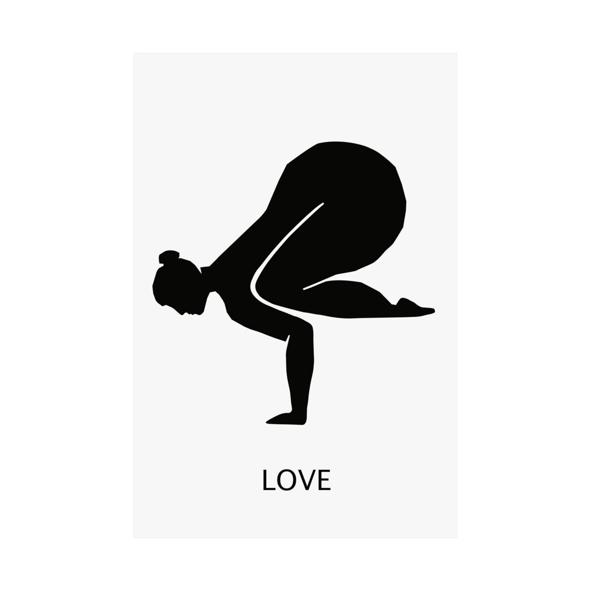 love yoga pose black and white