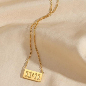 11:11 Angel Number Bar Necklace gold chain