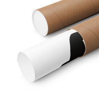 Two cardboard tubes with a decorative horse design on a white background