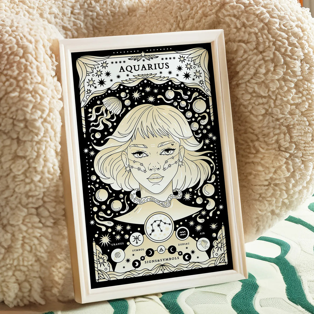  frame with aquarius zodiac print