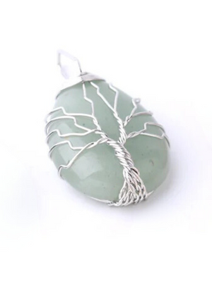 Tree of Life Silver Teardrop Necklace