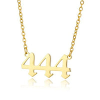 Gold angel number 444 necklace on a chain, spiritual jewelry, minimalist design