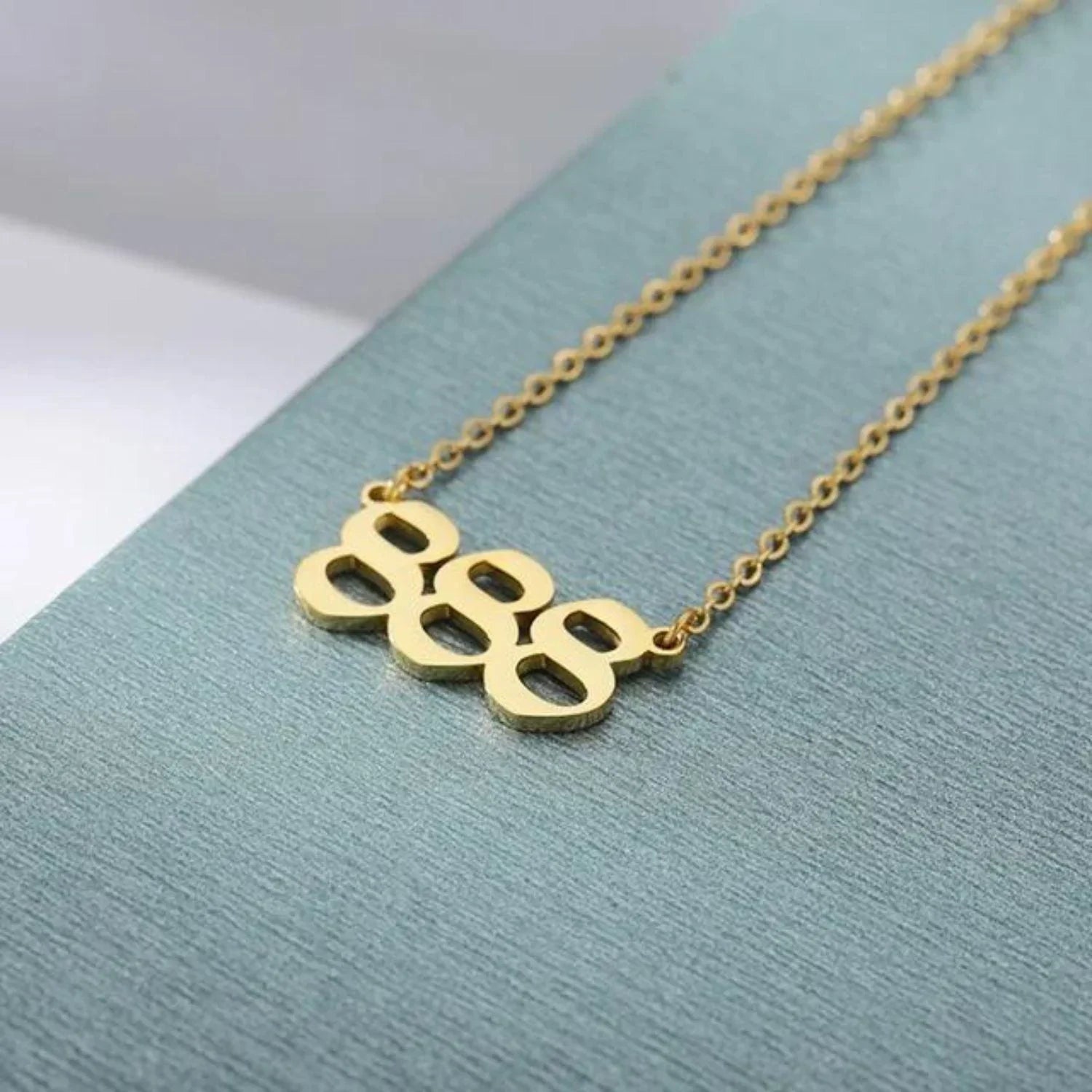 Angel Number 888 Script Necklace