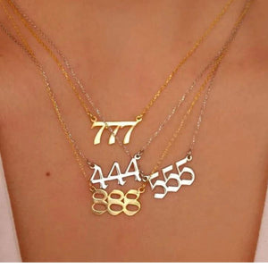 Angel Number 444 Script Necklace