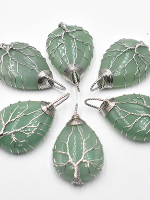 Tree of Life Silver Teardrop Necklace