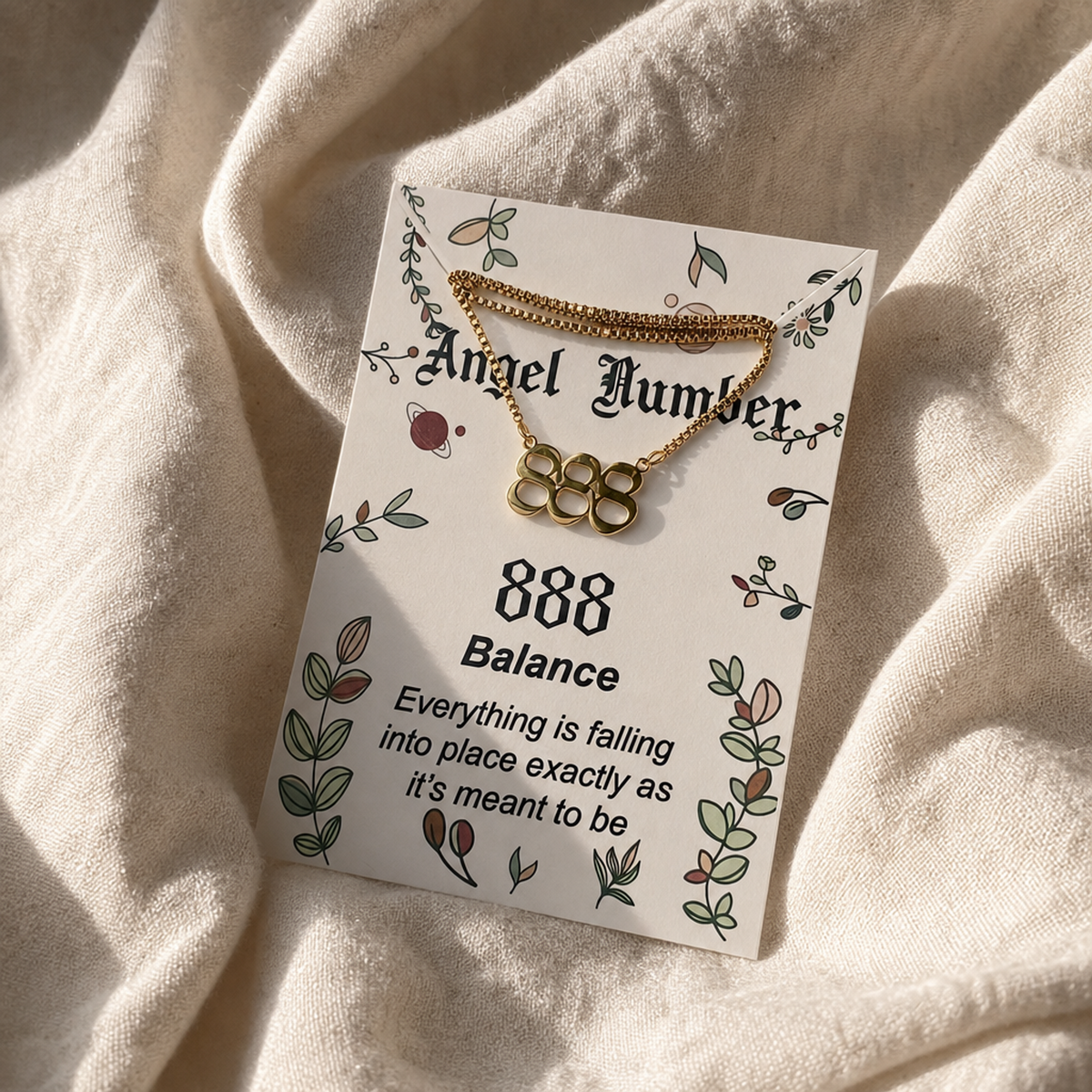 Angel Number 888 Script Necklace