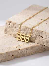 Angel Number 888 Script Necklace