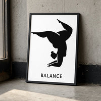 Black and white yoga poster