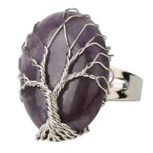 Tree of Life Rings  with  Amethyst, 