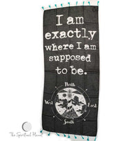 Mantra Scarf "I Am Exactly Where I Am Supposed to Be" Mantra Scarf "Be Mindful" Mantra  mindulness mantra affirmations intentions scarf pompom scarf