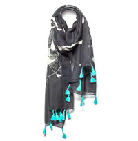 Mantra Scarf "I Am Exactly Where I Am Supposed to Be" Mantra Scarf "Be Mindful" Mantra  mindulness mantra affirmations intentions scarf pompom scarf