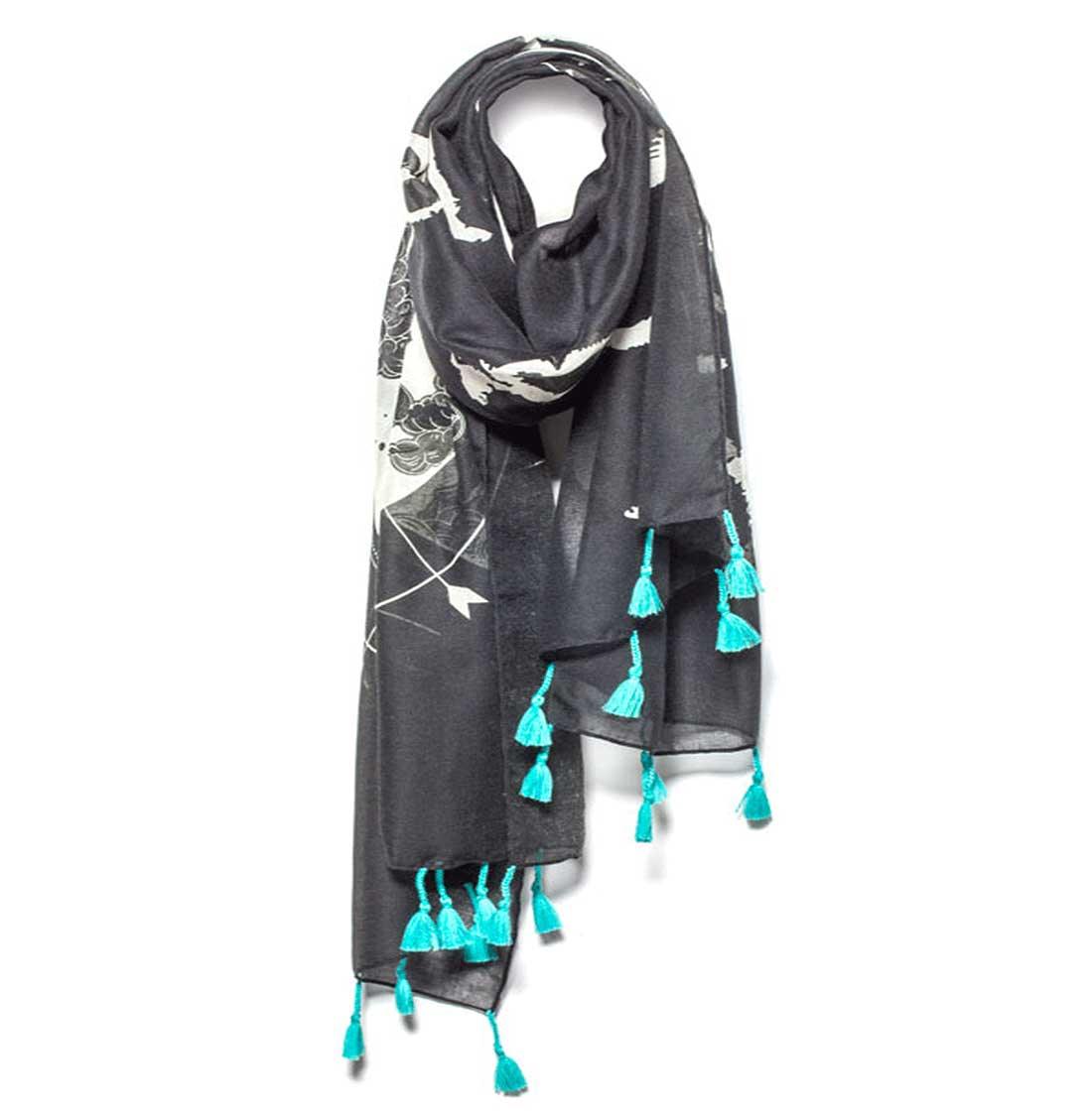 Mantra Scarf "I Am Exactly Where I Am Supposed to Be" Mantra Scarf "Be Mindful" Mantra  mindulness mantra affirmations intentions scarf pompom scarf