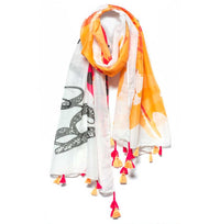 Mantra Scarf "Be Mindful" Mantra  mindulness mantra affirmations intentions scarf pompom scarf