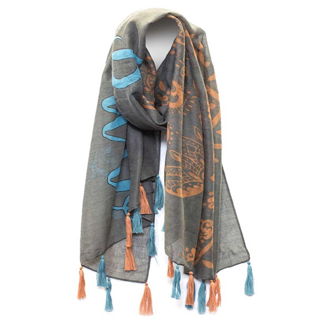 Mantra Scarf "Be the Energy You Want to Attract" Mantra Scarf "Be Mindful" Mantra  mindulness mantra affirmations intentions scarf pompom scarf