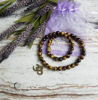 OM Tiger's Eye Wrap Bracelet OM Lava Stone Wrap Bracelet OM Agate Wrap Bracelet Buddha aromatherapyBeads OM charm bracelet 
