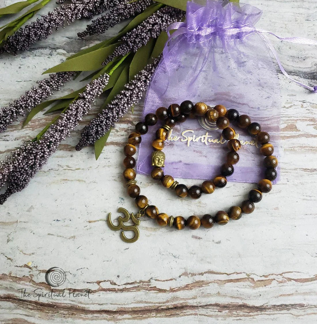 OM Tiger's Eye Wrap Bracelet OM Lava Stone Wrap Bracelet OM Agate Wrap Bracelet Buddha aromatherapyBeads OM charm bracelet 