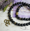 OM Lava Stone Wrap Bracelet OM Agate Wrap Bracelet Buddha Beads OM charm bracelet 