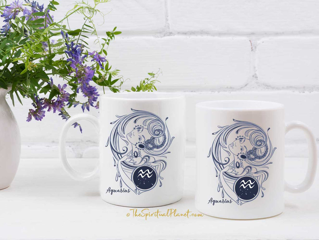 Aquarius Mug - Aquarius Cup - Aquarius Constellation Coffee Mug - Aquarius Gifts - Zodiac Mug - Zodiac Constellation Mug - February Birthday