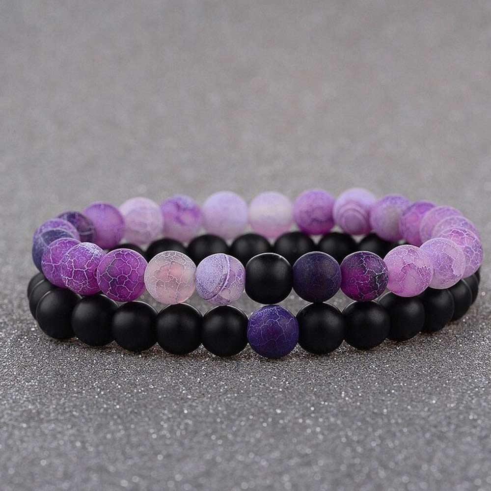 couples bracelet, love, friendship bracelet, purple bracelet, lava stone