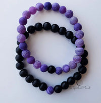 couples bracelet, love, friendship bracelet, purple bracelet, lava stone