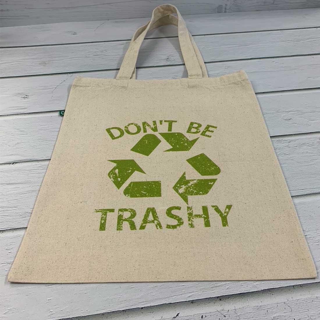 Recycled cotton, Tote Bag Canvas, Tote Bag, Vegan Tote Bag  100% Natural Cotton, Canvas Tote, Plastic Free sustainability don’t be trashy