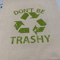 Recycled cotton, Tote Bag Canvas, Tote Bag, Vegan Tote Bag  100% Natural Cotton, Canvas Tote, Plastic Free sustainability don’t be trashy