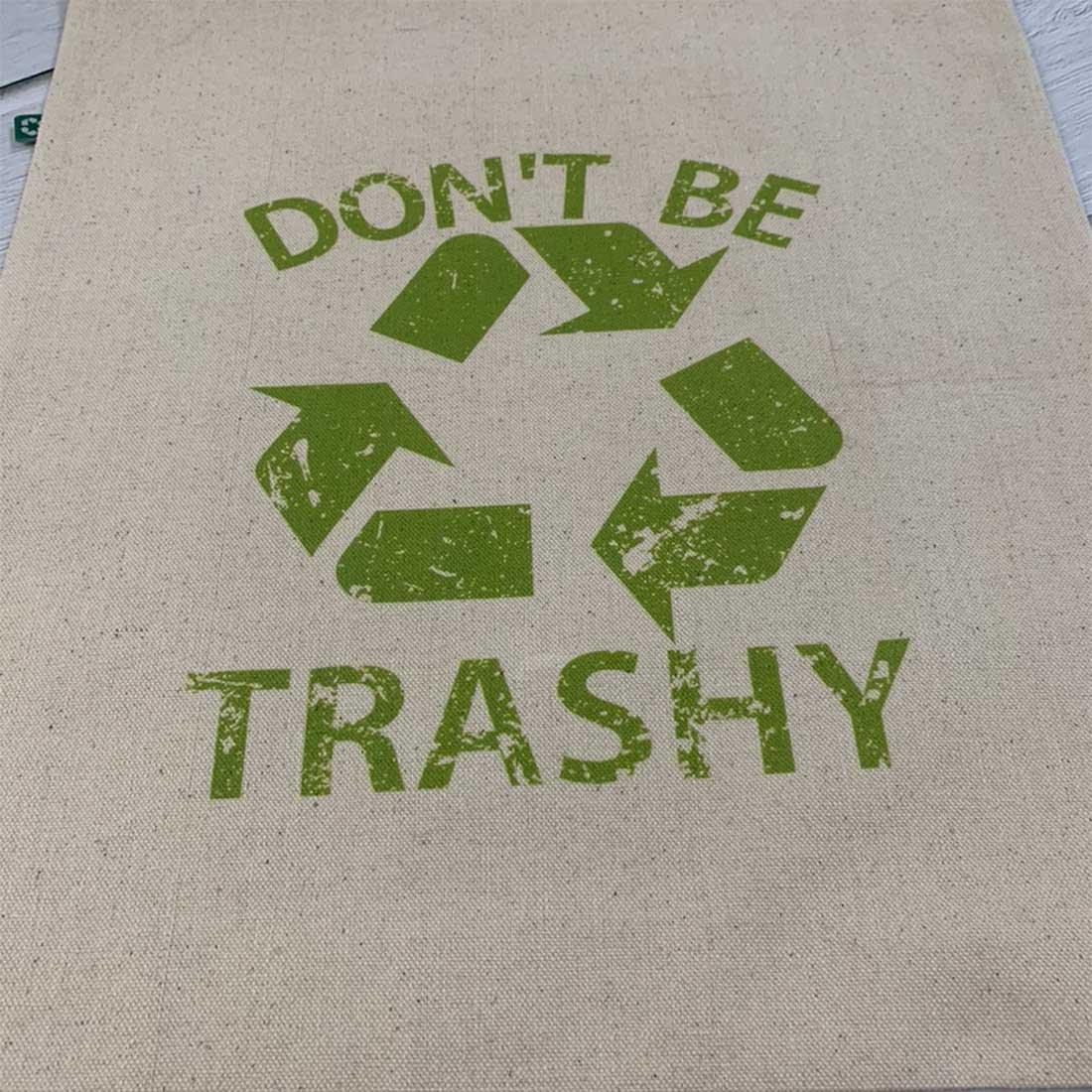 Recycled cotton, Tote Bag Canvas, Tote Bag, Vegan Tote Bag  100% Natural Cotton, Canvas Tote, Plastic Free sustainability don’t be trashy