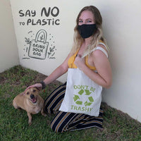 Recycled cotton, Tote Bag Canvas, Tote Bag, Vegan Tote Bag  100% Natural Cotton, Canvas Tote, Plastic Free sustainability don’t be trashy