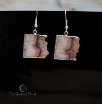  Genuine Square Druzy Slice Earrings Druzy Slice Earrings Amethyst and Quartz Crystals genuine amethyst genuine crystals 