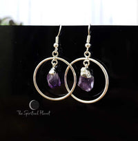 Amethyst Earrings earrings with amethyst crystal druzy purple amethyst amethyst geode amethyst stone