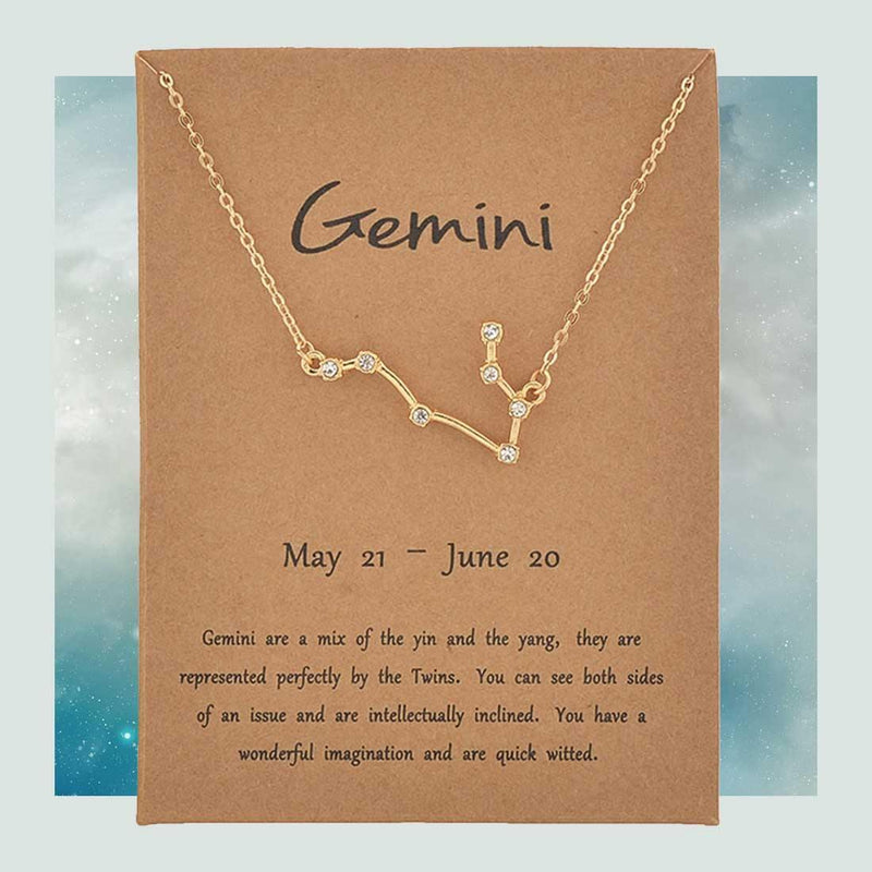 Zodiac Necklace, Astrology Necklace,Zodiac Constellation, Celestial Jewelry, Zodiac Charm Necklace