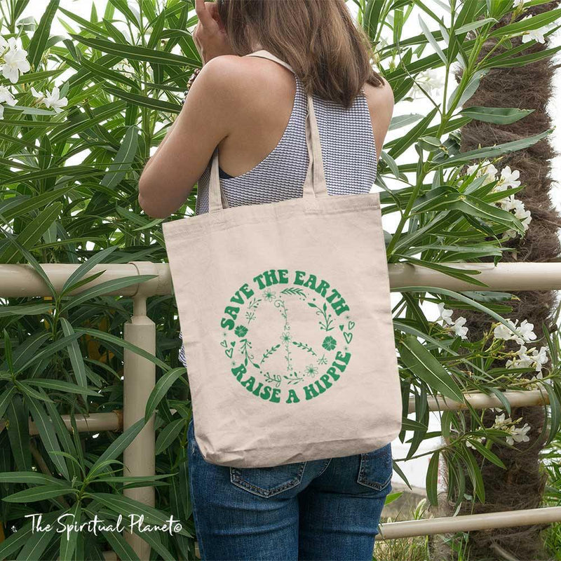 Recycled Cotton Tote Bag, Save The Earth, Raise A Hippie – The Spiritual  Planet