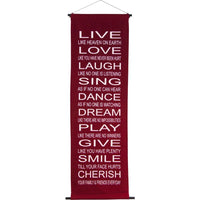Inspirational Banner Live, Love, Laugh  Live, Love, Laugh Inspirational Wall Hanging spiritual banner yoga banner 