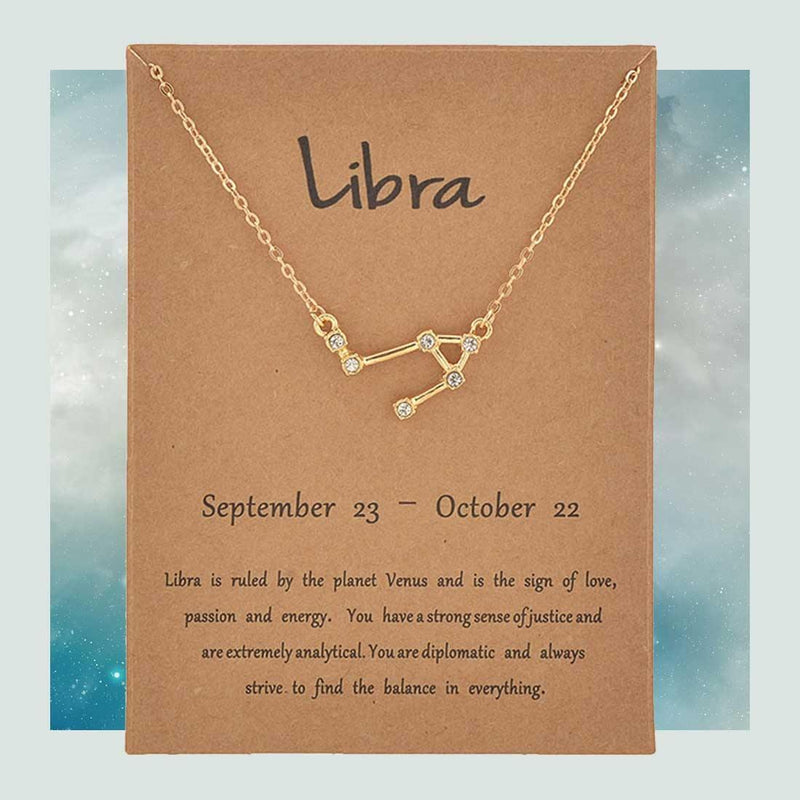 Zodiac Necklace, Astrology Necklace,Zodiac Constellation, Celestial Jewelry, Zodiac Charm Necklace