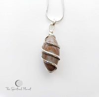 Shiva Lingam Wire Wrapped Pendant Necklace, stones necklace, lingam stone, india