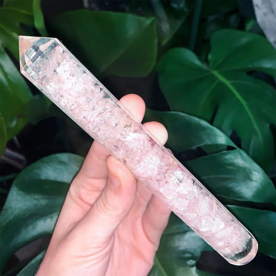 Rose Quartz Organite Wand, crystal, healing, meditation