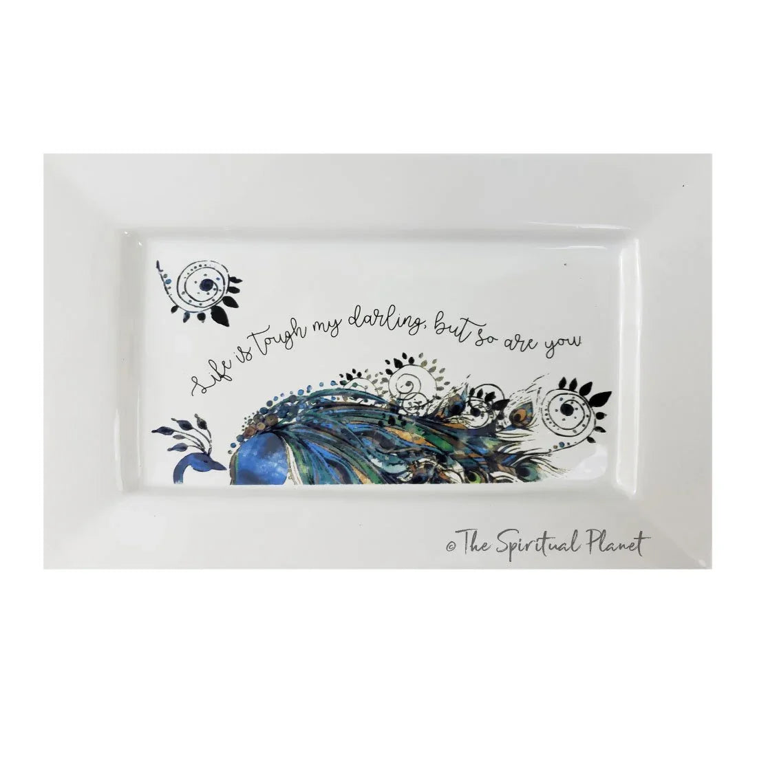 Mantra Jewelry Tray "Life is Tough My Darling, But So Are You" Mantra Jewelry Tray "Be The Energy You Want To Attract" mindulness mantra affirmations intentions vanity tray 