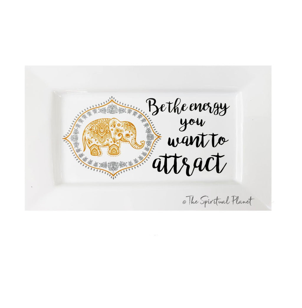 Mantra Jewelry Tray "Be The Energy You Want To Attract" Mantra Jewelry Tray "Be The Energy You Want To Attract" mindulness mantra affirmations intentions vanity tray 