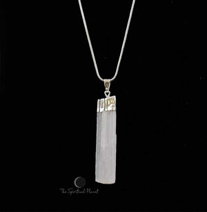 Selenite Necklace, protection necklace, necklace, selenite, jewelry