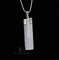 Selenite Necklace, protection necklace, necklace, selenite, jewelry