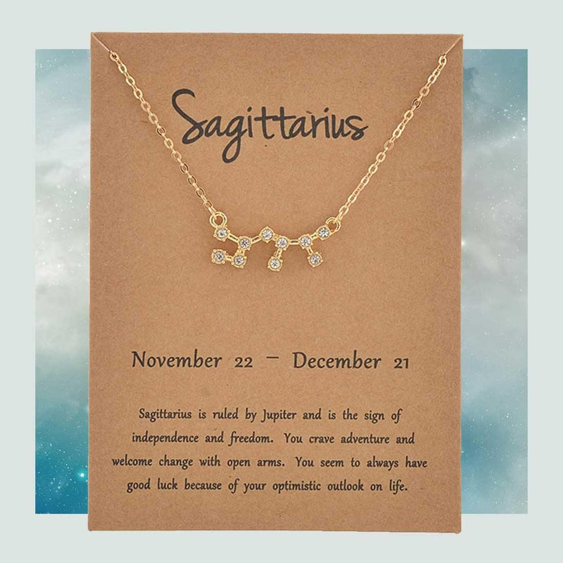 Zodiac Necklace, Astrology Necklace,Zodiac Constellation, Celestial Jewelry, Zodiac Charm Necklace