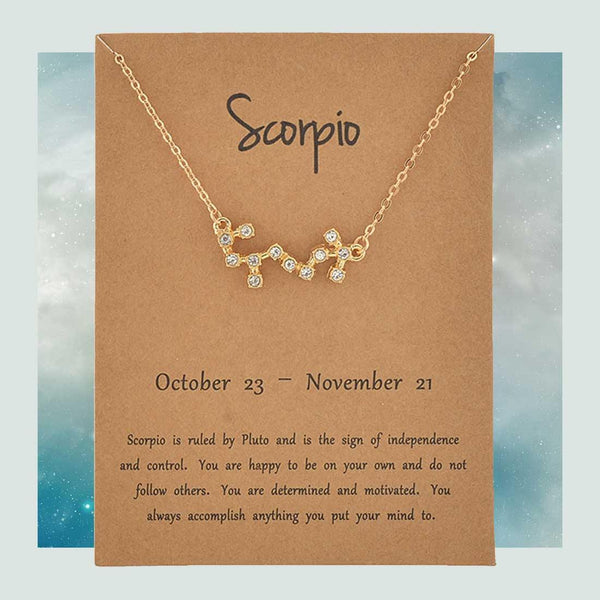 Scorpio zodiac sign necklace hot sale