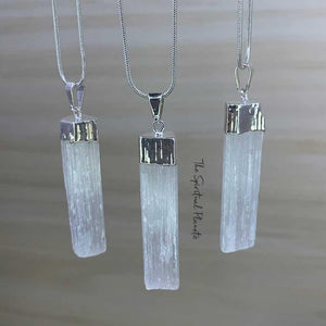 Selenite Necklace, protection necklace, necklace, selenite, jewelry