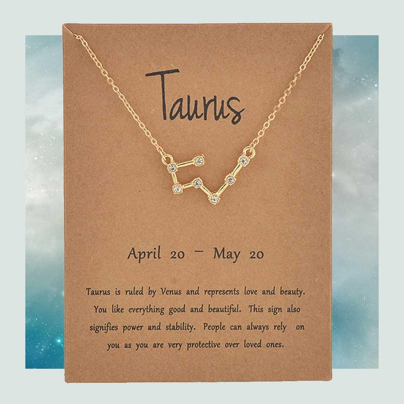 Taurus Zodiac Necklace - Buy Gold & Diamond Necklace Online in UAE