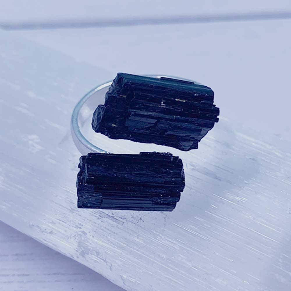 black tourmaline ring crystal jewelry 