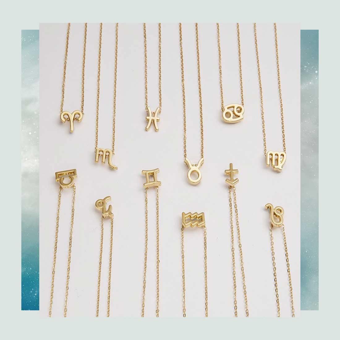 Zodiac Necklace, Astrology Necklace,Zodiac Constellation, Celestial Jewelry, Zodiac Charm Necklace