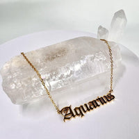 Aquarius Script Necklace