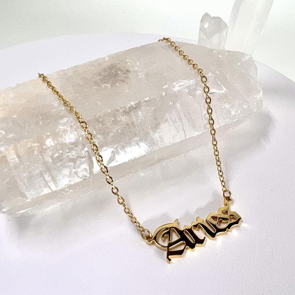 Aries Script Necklace