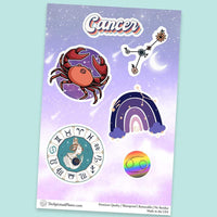 "Cancer" stickers, vinyl sticker, sticker sheets, large stickers, removable stickers, printed in usa